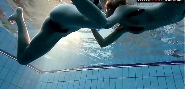  Andrea and her hottie Monika enjoying swimming pool
